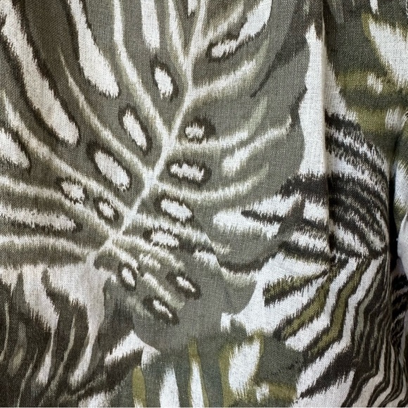 Elie Tahari 100% Linen Tropical Leaf Print Wide-Leg Pants, Medium - Picture 4 of 7